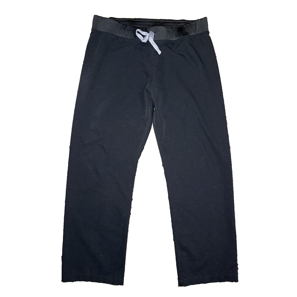 FIGS Large Technical Collection Scrub Pants Black Pockets Drawstring RN
